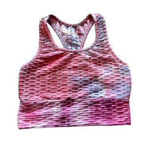 Pink and Purple Textured Crop Top